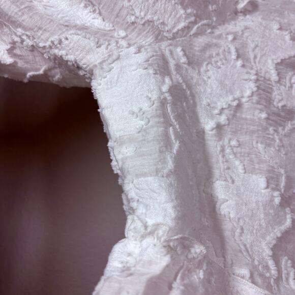 Free People Medium Callie Top White Cropped Cut Out Tie Back Puff Sleeves - Picture 8 of 12